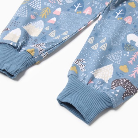 Pajamas for a boy, indigo color, height 86 cm-4