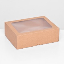 The box is folding, the lid is, with a window, craft, 20 x 15 x 6.5 cm,