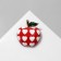 Brooch "Apple" with hearts, color in gold