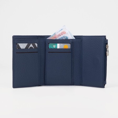 Women's wallet on magnet, blue color-6