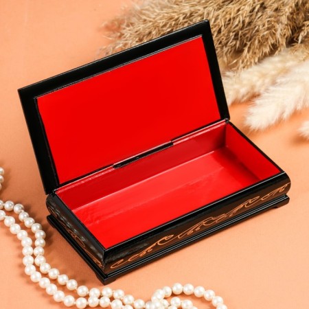 Casket - a bill "Cat", 8.5 × 17 cm, lacquer miniature-1