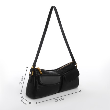 Female bag Textura, average size, black color-1