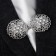Cardigan clamp "Lace", white color in silver