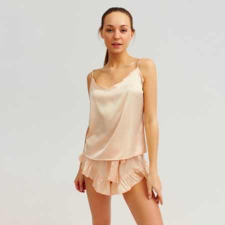 Female pajamas (T -shirt, shorts) minku: Light touch color beige, size 42-5