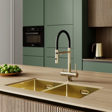 IDDIS ACE kitchen mixer, with filter and flexible pour, color matte gold-6
