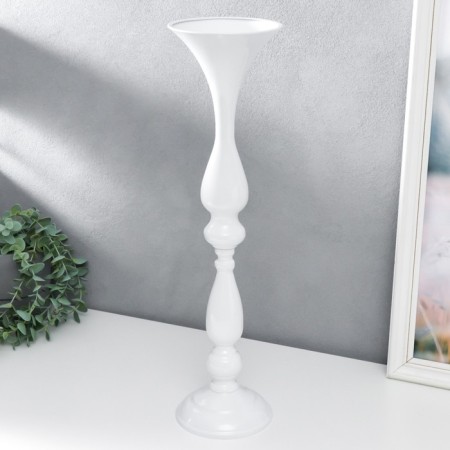 Svessel Metal for 1 candle "elegant" snow -white 49x13x13 cm-1