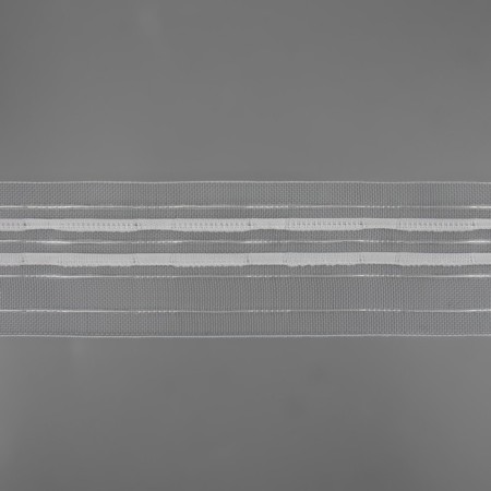 Curtain tape fixed assembly, organza, 6 cm, 50 ± 1 m, transparent/white color-3