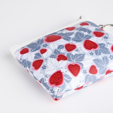 Women's wallet with lightning, white/gray/red color-1