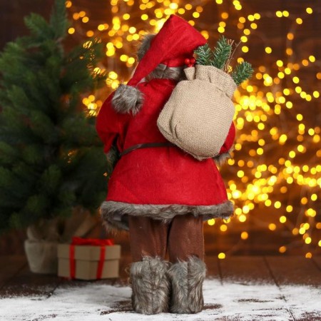 Santa Claus "in a red fur coat with twigs" 45 cm-2