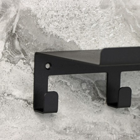 Shelf with hooks "Loft Art", 35 × 10 × 6.5 cm, black color-4