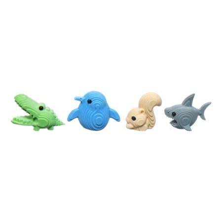 Eraser Figure animals Mix barcode on a piece