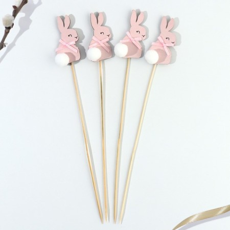 Topper wooden to decorate the kulich "Rabbit", 11 x 16.5 cm.-1