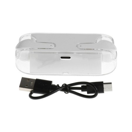Wireless headphones KM12, TWS, inserts, BT 5.0, 30/200 mAh, transparent, white-6