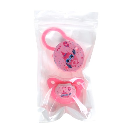 Dummy orthodontist., With a cap and a holder, from 0 months, the color of a violet / roses-21