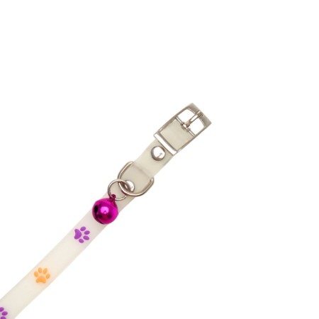 A collar glowing in the dark, "bright traces" (fluorescent), 30 x 1 cm, purple-yellow-5