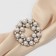 Clip for a “pearl” scarf, white color in silver