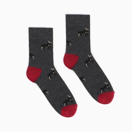Set of male socks (2 pairs), black/gray color, size 42-43-2
