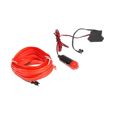 Cartage neon thread for lighting salon, 12 V, 7 m, red power adapter-1