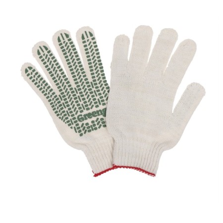 Gloves, x/b, knitting 7 class, 4 threads, size 9, with PVC dots, white, Greengo-2