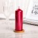 Candle "Column", red metallic, 5.5 × 15cm