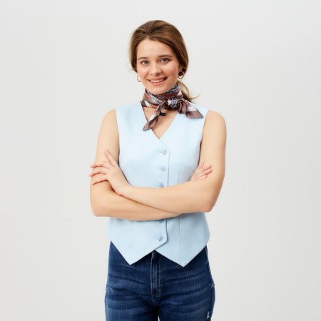 Women's scarf minku rr 70*70 cm, brown color-3