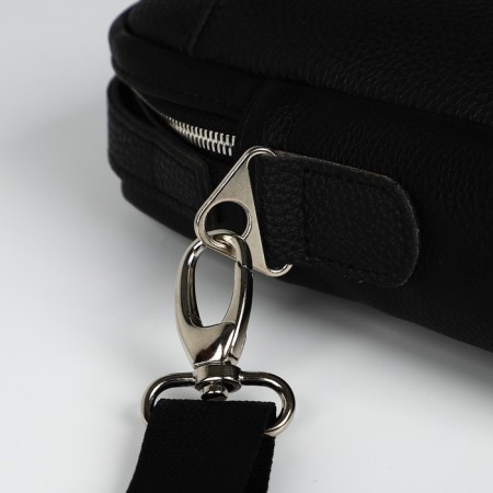 Male bag over the shoulder, Textura, artificial leather, black color-5