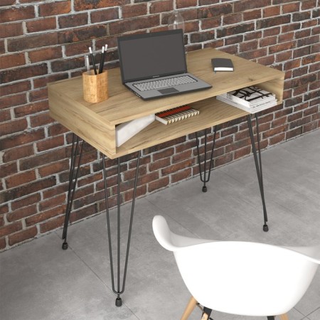 Written table Chicago 90x45x75 cm, oak craf gold, black