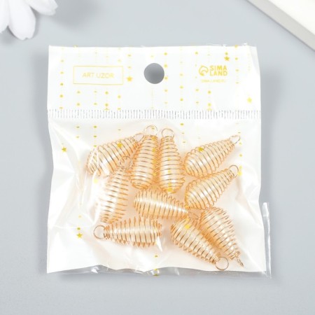 Decor for creativity plastic "Pearl-fireplace spiral with loop" NR 10pcs 2.5x1.1x1.1 cm-3