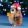 New Year's figure "Owl and Gift" 10x8x12cm