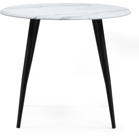 Wooden abylin table metal, white marble/black 90x90x76 cm-1