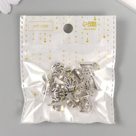 Bale (holder of d/pendant) Metal d/creativity "Lush color" silver G145B578 1.7x1.2 cm-4
