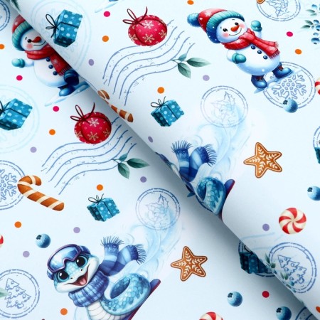 New Year's Paper "Snow Snow Snow", gloss, 80 g/m2, 50 x 70 cm-1