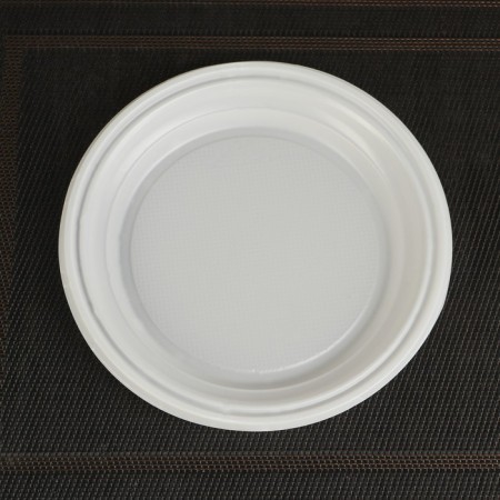 Plastic plastic disposable, d = 17 cm, set 6 pcs, white color-9