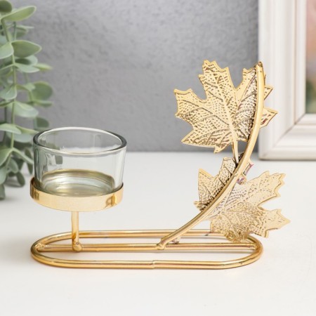 Summary metal per 1 candle "Maple leaves" d = 4.5 cm gold 5.8x13x13 cm-2