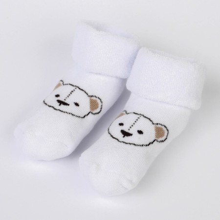 A set of socks for newborns 2 pairs (4 pcs.), Terry from 0 to 6 months., Blue/white color-2