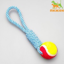 A wicker cable toy with a ball, up to 130 g, up to 33 cm, a mix of flowers