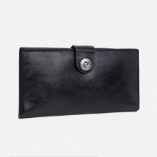 Male purse for magnet, department for bills, for maps, for coins, black color