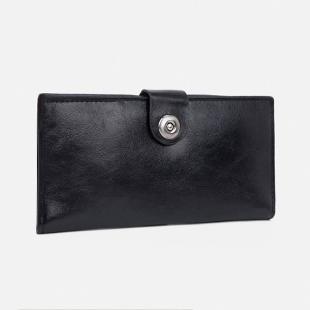 Male purse for magnet, department for bills, for maps, for coins, black color