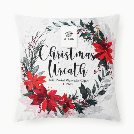 Case on the pillow Ethel "Christmas Wreath" 43*43cm-5