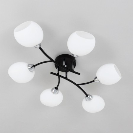 Ceiling chandelier Citilux "Florida" CL148165, 80x55x14.5 cm, 6x60W, E14, Black Color Black-7