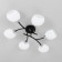 Ceiling chandelier Citilux "Florida" CL148165, 80x55x14.5 cm, 6x60W, E14, Black Color Black