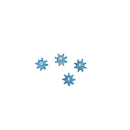 Metal fittings Pole "helm", blue, 4 pcs