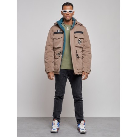 Winter male jacket, size 54, brown color