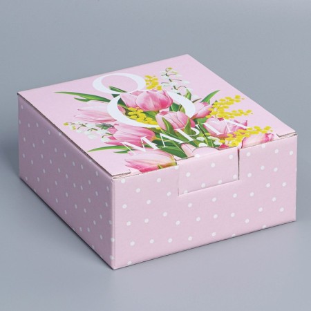Box Gift team, packaging, “March 8”, 15 x 15 x 7 cm-1