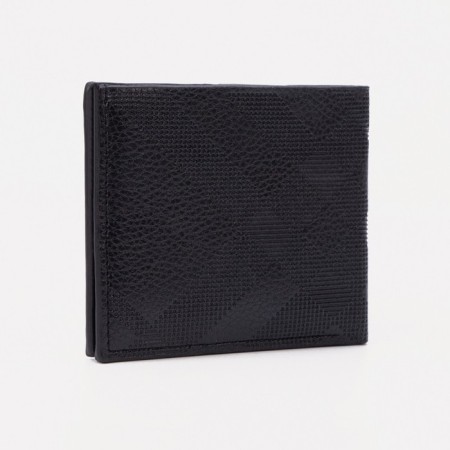 Male purse without fastener, department for bills, for maps, black color-1