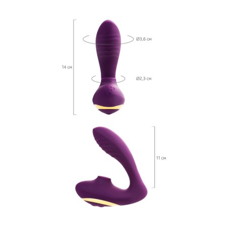 Double stimulation of L’Eroina by Toyfa Mave, silicone, 14 cm, purple color-9