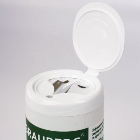 Brauberg cleaning napkins for monitors and optical surfaces, wet, in a tube 100 pieces-2