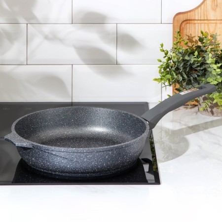 Granite pan, d = 26 cm, plastic handle, anti -stick coating, gray color-5