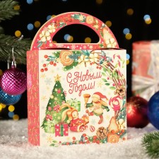Коробка подарочная складная "Хэппи Тайм" 17 х 6,5 х 17 см