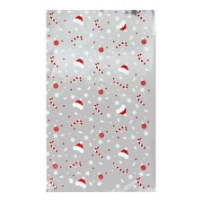 Gift package Happy New Year+candies 25 x 40 cm, colored metallized pattern mix